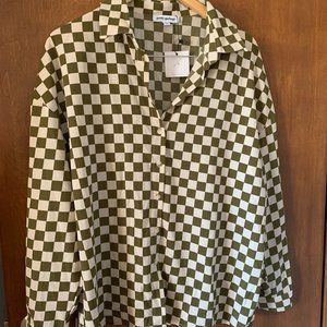 NWT Checkered Blouse Set